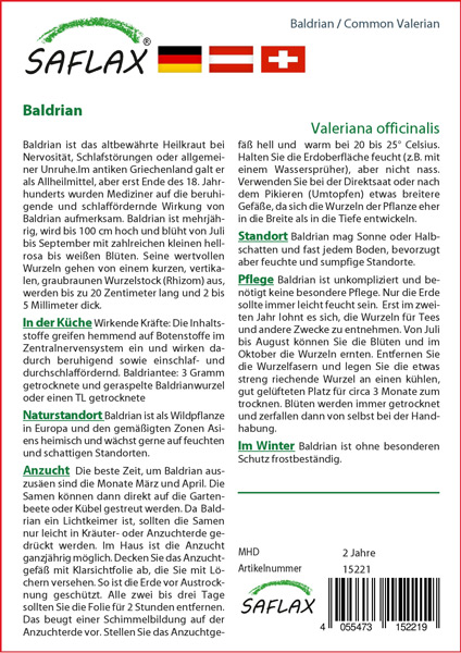Baldrian, Heilpflanzen Samen [Valeriana officinalis]