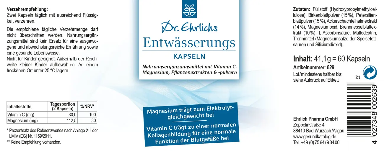 Dr. Ehrlichs Entwässerungs - Kapseln