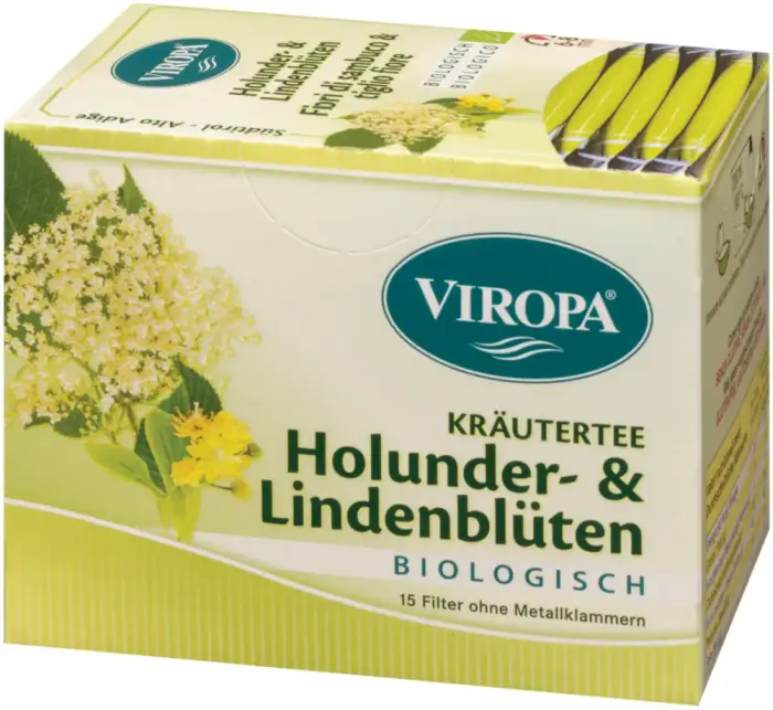 Viropa Bio Holunder- & Lindenblüten Tee - 15 Beutel (DE-ÖKO-006)