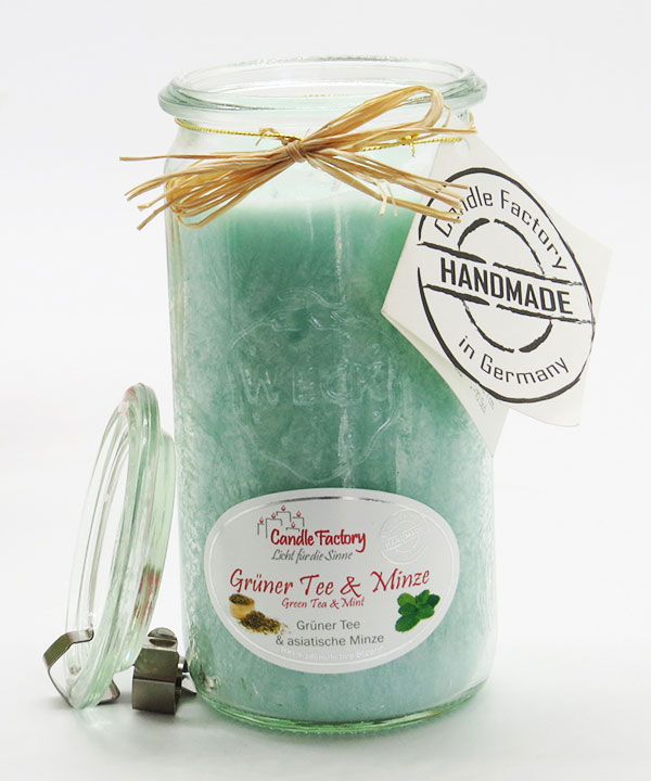 Duftkerze „Grüner Tee & Minze“ im Weck® Glas