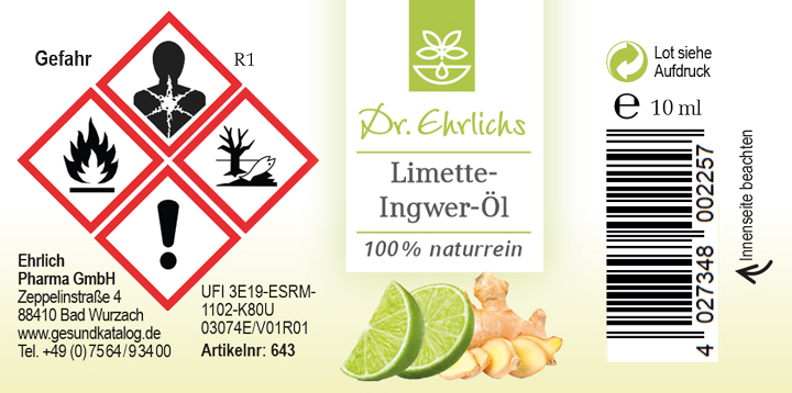 Dr. Ehrlichs Limette-Ingweröl 10 ml