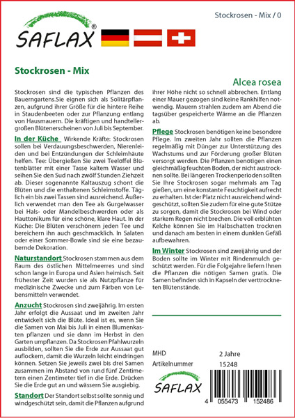 Stockrosen Mix, Heilpflanzen Samen (Alcea rosea)