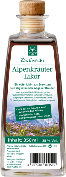 Dr. Ehrlichs Alpenkräuter Likör 350 ml